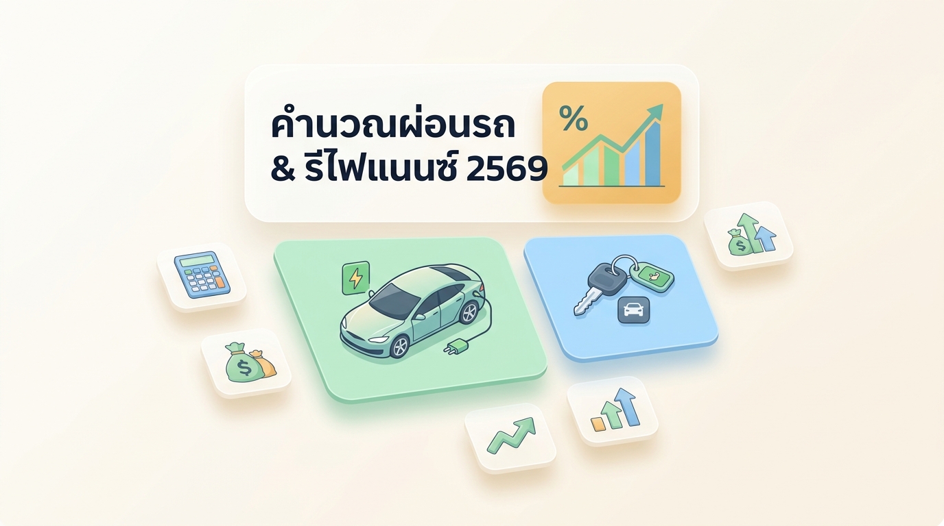 คู่มือคำนวณผ่อนรถ ดอกเบี้ย Flat Rate & วิเคราะห์รีไฟแนนซ์ 2569