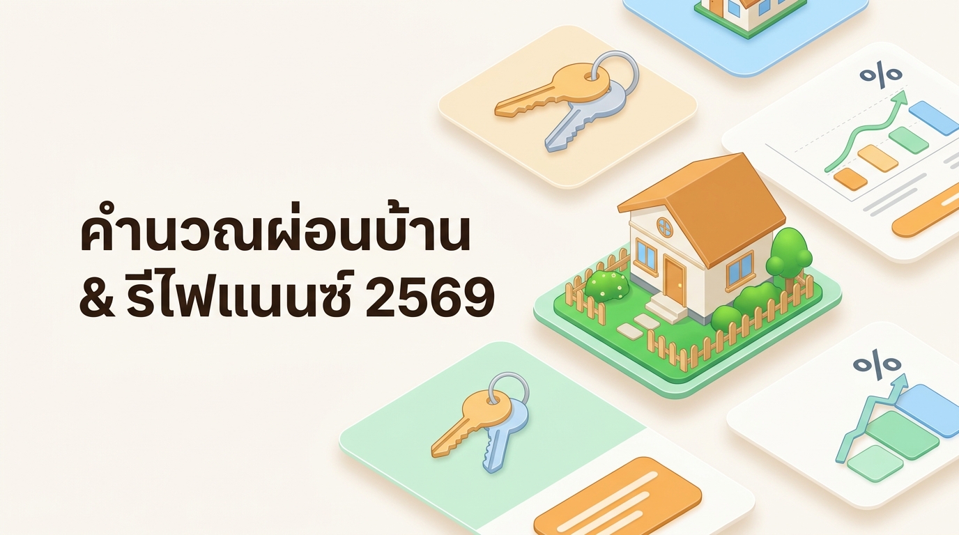 คู่มือคำนวณผ่อนบ้าน โปะบ้านลดดอกเบี้ย & วางแผนรีไฟแนนซ์ 2569 เซฟเงินหลักแสน